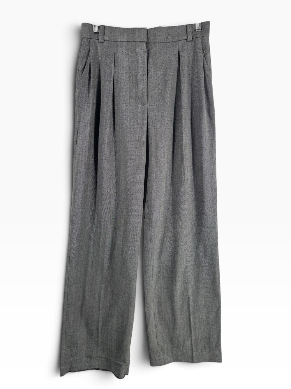 Aritzia Babaton wide leg pants grey career trousers business office casual sz 6